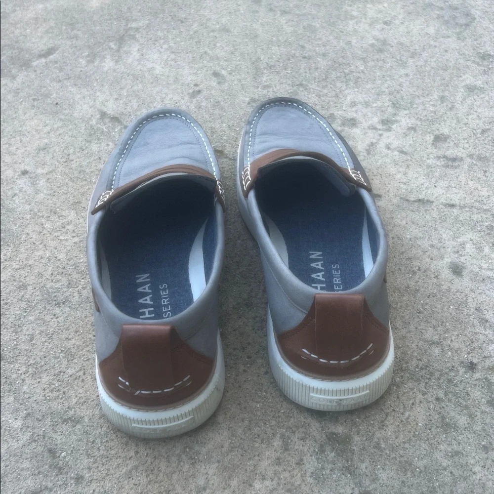 Cole Haan Grand Series Cloudfeel Gray Nubuck Penny Loafers Men's Size 11
